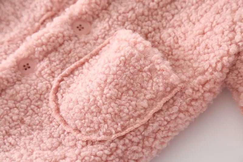 Plush Girls Coat Autumn Winter Lambswool Kids Jacket Fashion Little Princess Christmas Outerwear 2 4 6 8 Years Children Clothing - PratSN