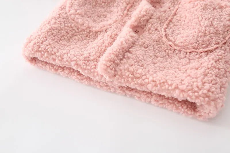 Plush Girls Coat Autumn Winter Lambswool Kids Jacket Fashion Little Princess Christmas Outerwear 2 4 6 8 Years Children Clothing - PratSN