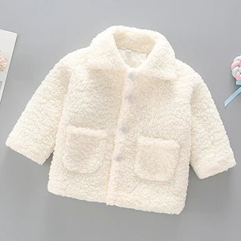 Plush Girls Coat Autumn Winter Lambswool Kids Jacket Fashion Little Princess Christmas Outerwear 2 4 6 8 Years Children Clothing - PratSN