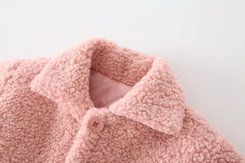 Plush Girls Coat Autumn Winter Lambswool Kids Jacket Fashion Little Princess Christmas Outerwear 2 4 6 8 Years Children Clothing - PratSN
