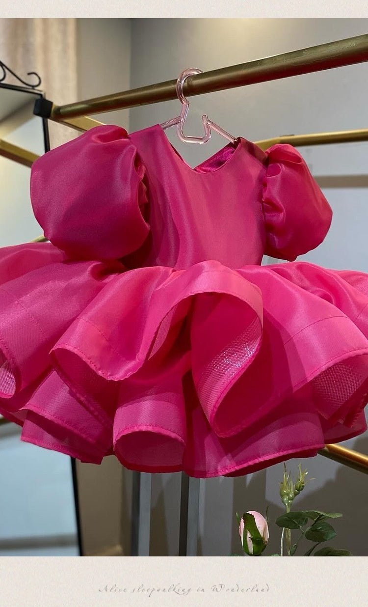 Princess Dress Puff Sleeve Piano Baby Girl First Birthday Dress - PratSN