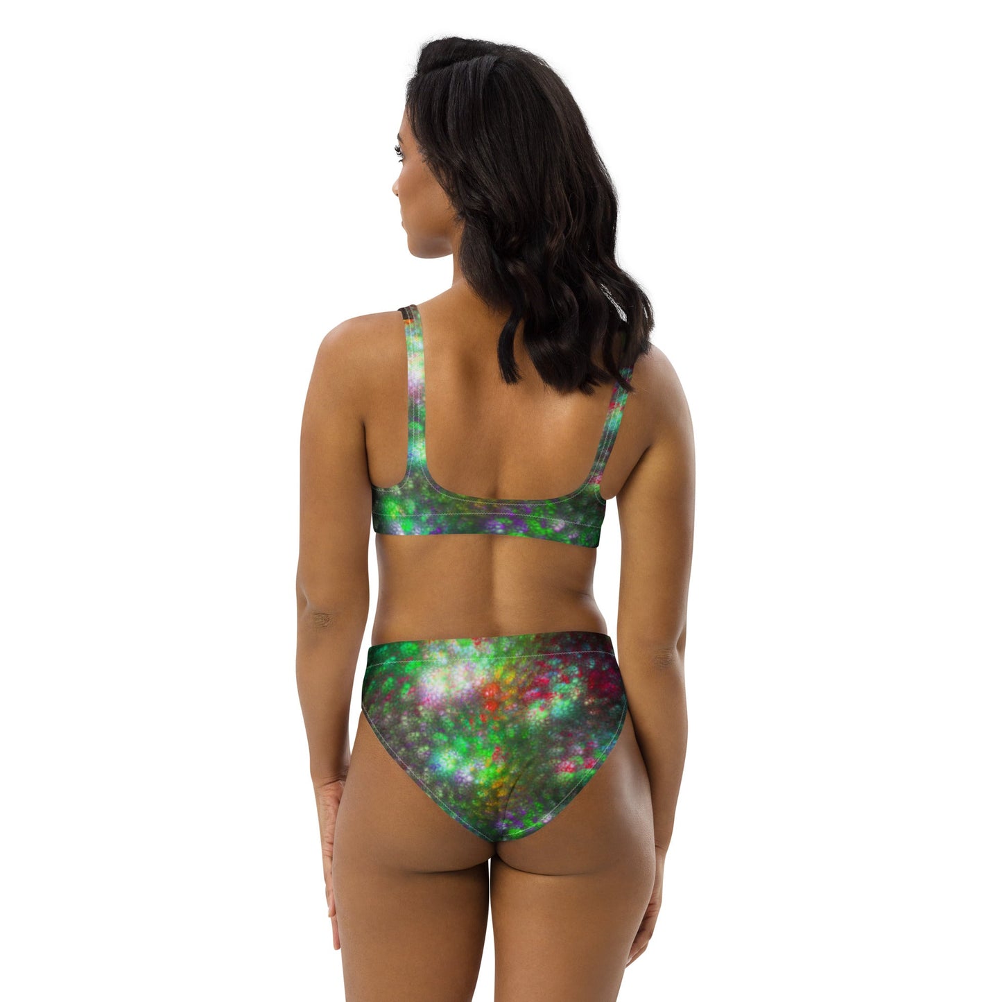 Recycled high - waisted bikini, Green Swimsuit for Women Vacation Beachwear Cruise Swimsuit, Bikini, Gift Bathing Suit - PratSN