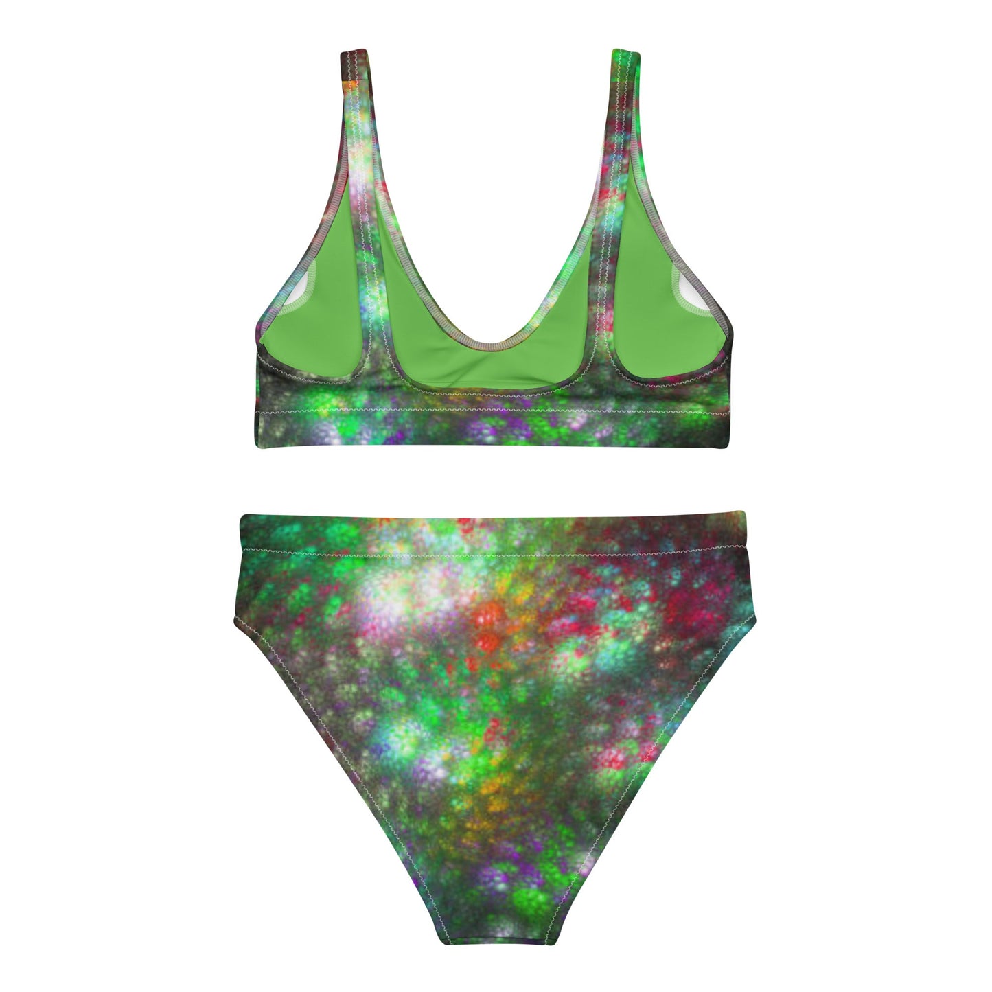 Recycled high - waisted bikini, Green Swimsuit for Women Vacation Beachwear Cruise Swimsuit, Bikini, Gift Bathing Suit - PratSN