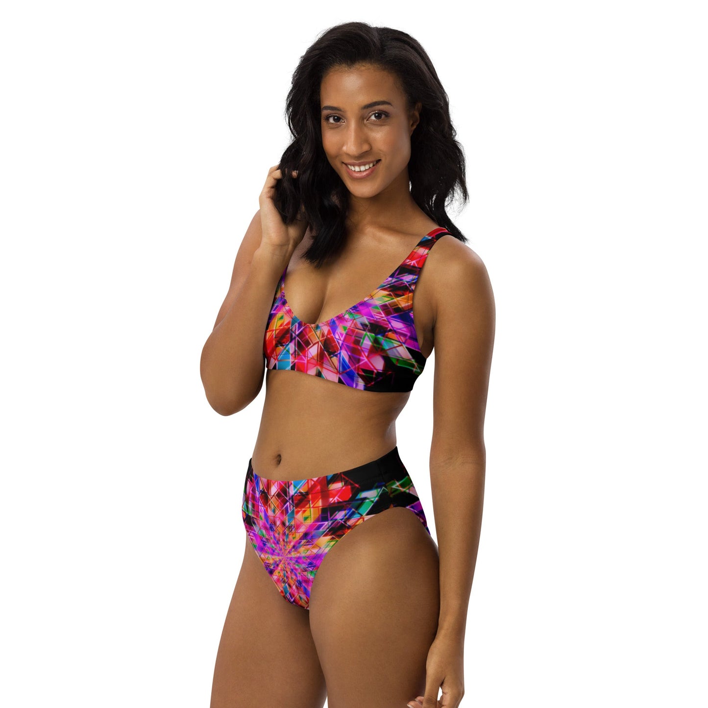 Recycled high - waisted bikini, Swimsuit for Women Vacation Beachwear Cruise Swimsuit, Bikini, Gift Bathing Suit - PratSN