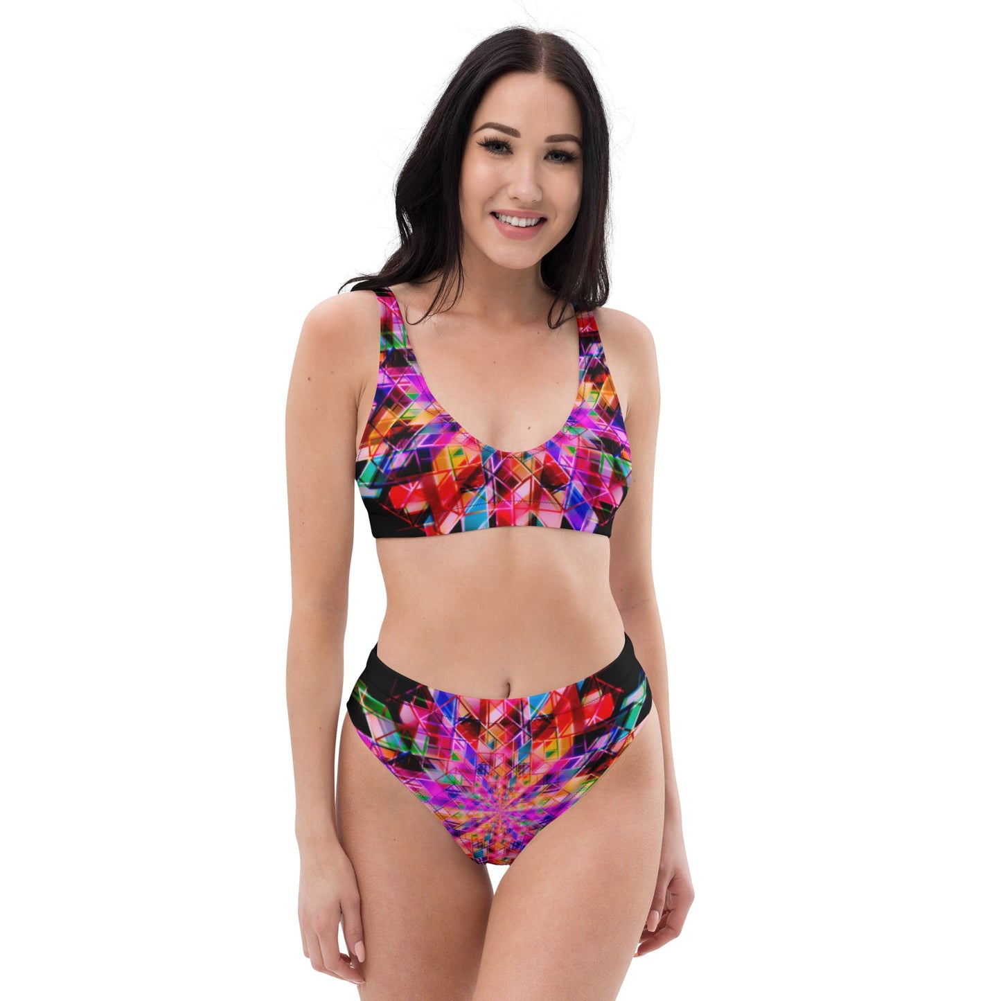Recycled high - waisted bikini, Swimsuit for Women Vacation Beachwear Cruise Swimsuit, Bikini, Gift Bathing Suit - PratSN