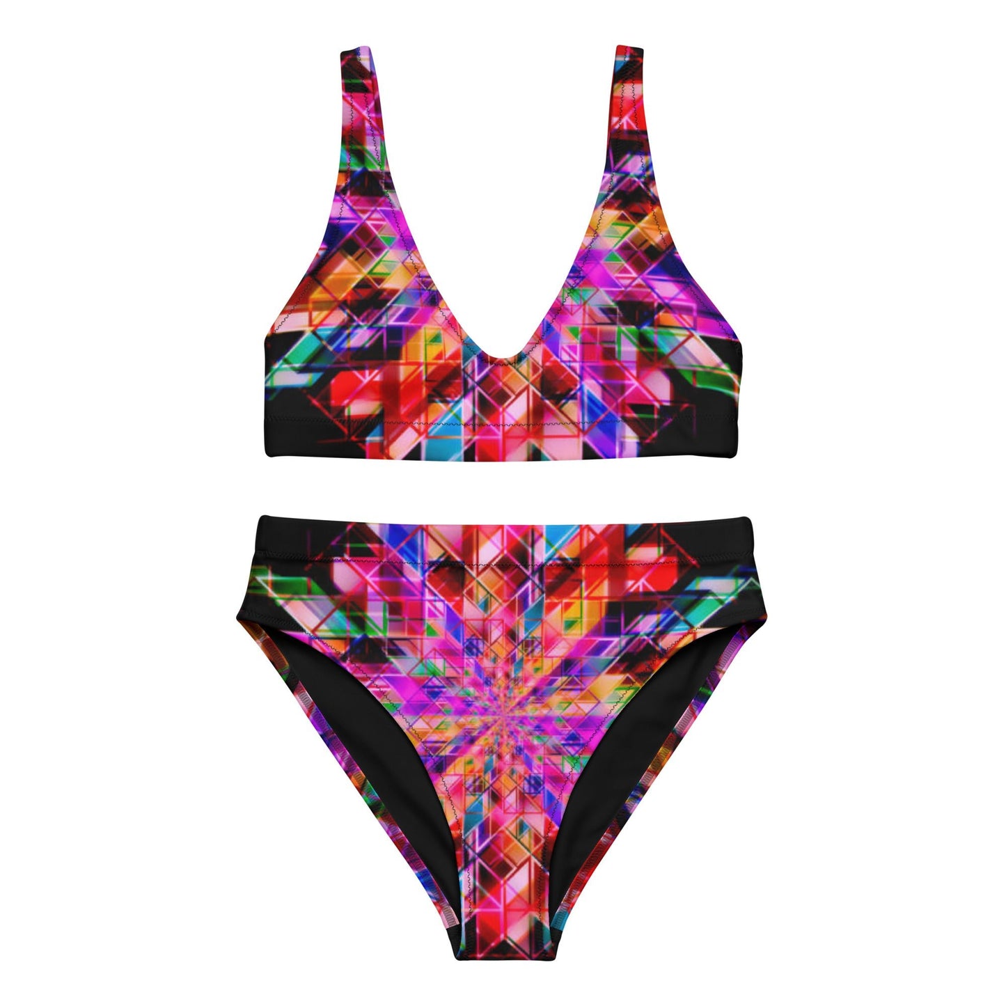 Recycled high - waisted bikini, Swimsuit for Women Vacation Beachwear Cruise Swimsuit, Bikini, Gift Bathing Suit - PratSN