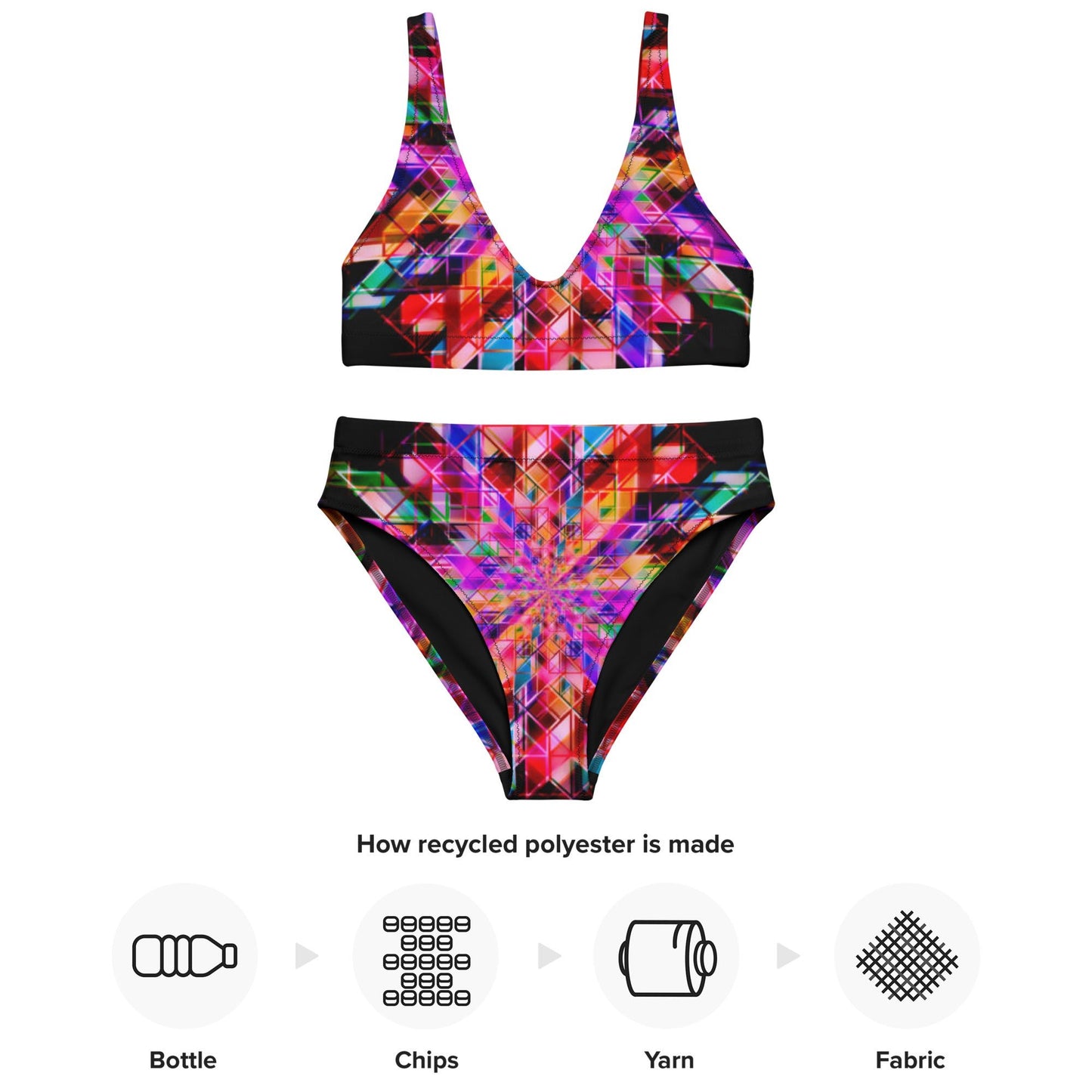 Recycled high - waisted bikini, Swimsuit for Women Vacation Beachwear Cruise Swimsuit, Bikini, Gift Bathing Suit - PratSN