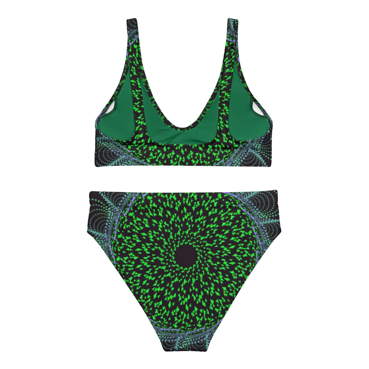 Recycled high - waisted bikini, Two Piece Swimsuit for Women's Vacation Beachwear Cruise Swimsuit Bikini, Gift Green Bathing Suit - PratSN