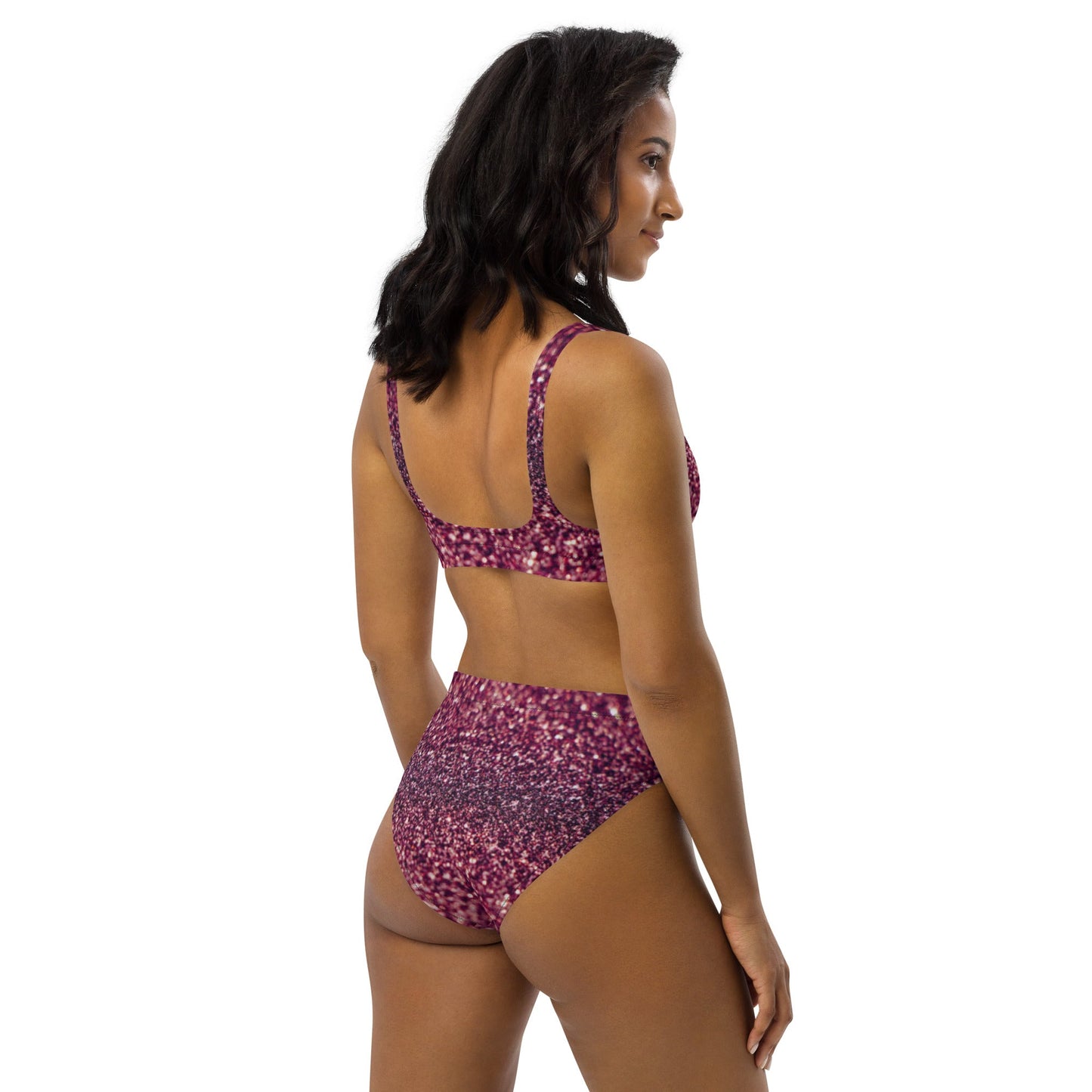 Recycled high - waisted bikini, Tyrian purple bikini, Beach dress, for summer and spring - PratSN
