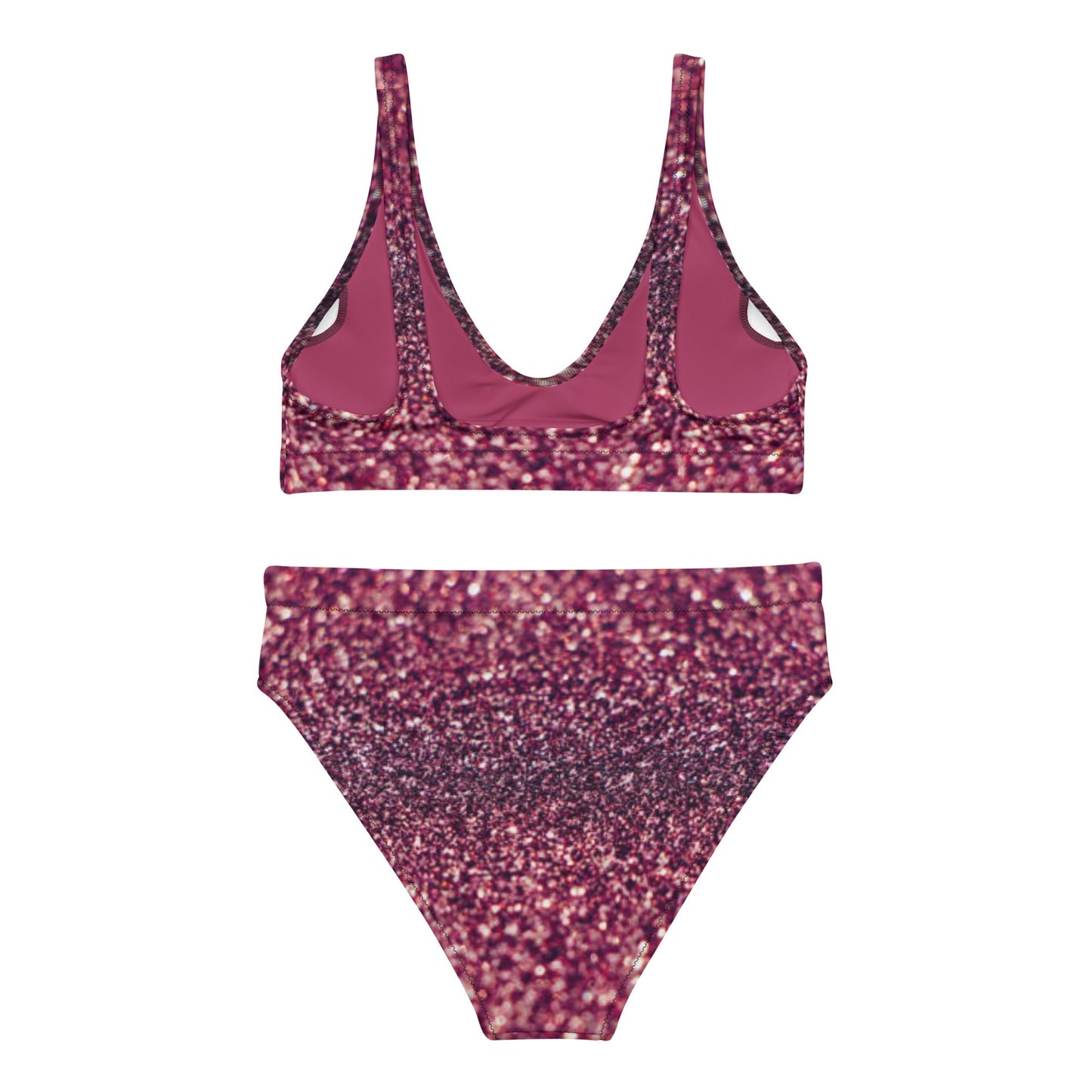 Recycled high - waisted bikini, Tyrian purple bikini, Beach dress, for summer and spring - PratSN