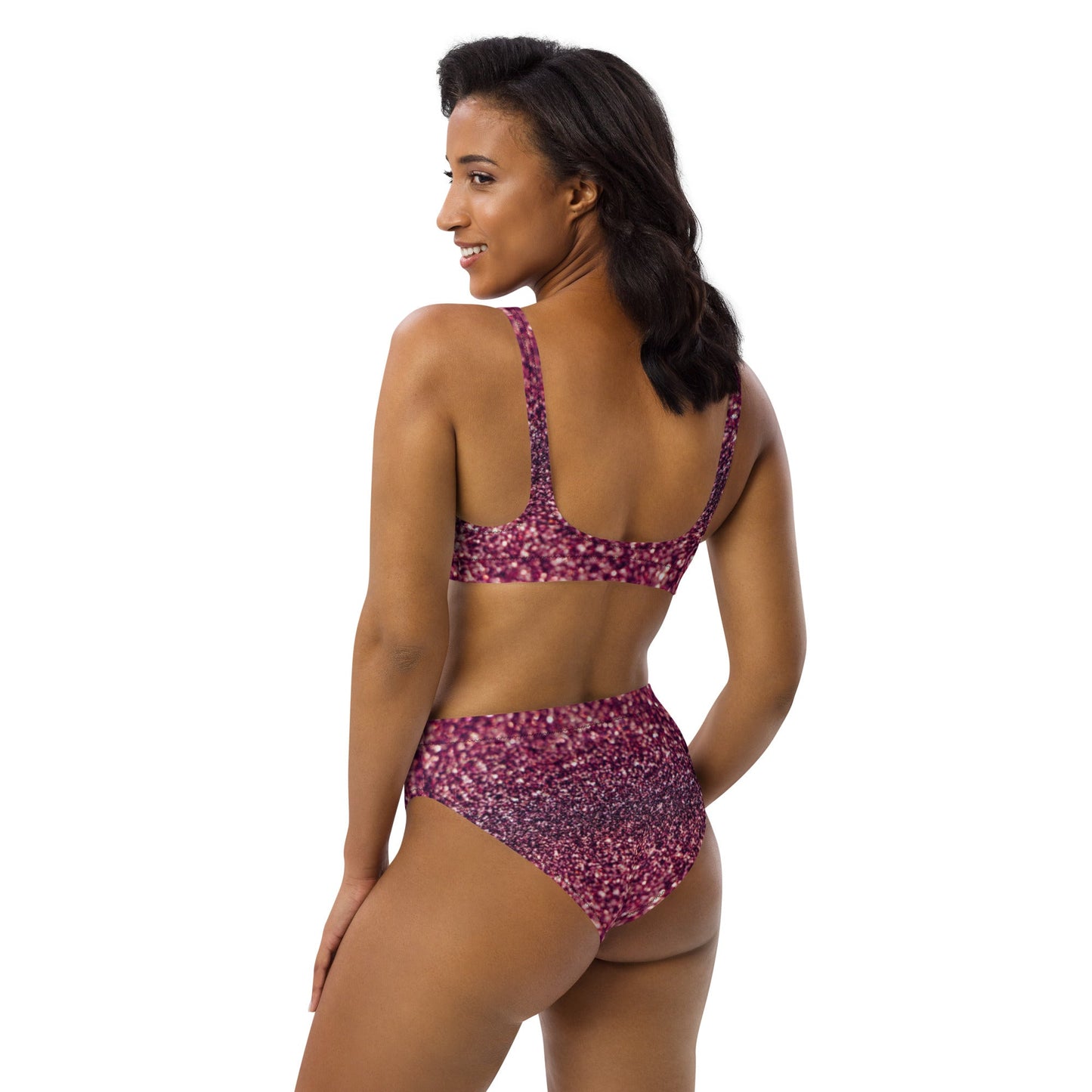 Recycled high - waisted bikini, Tyrian purple bikini, Beach dress, for summer and spring - PratSN
