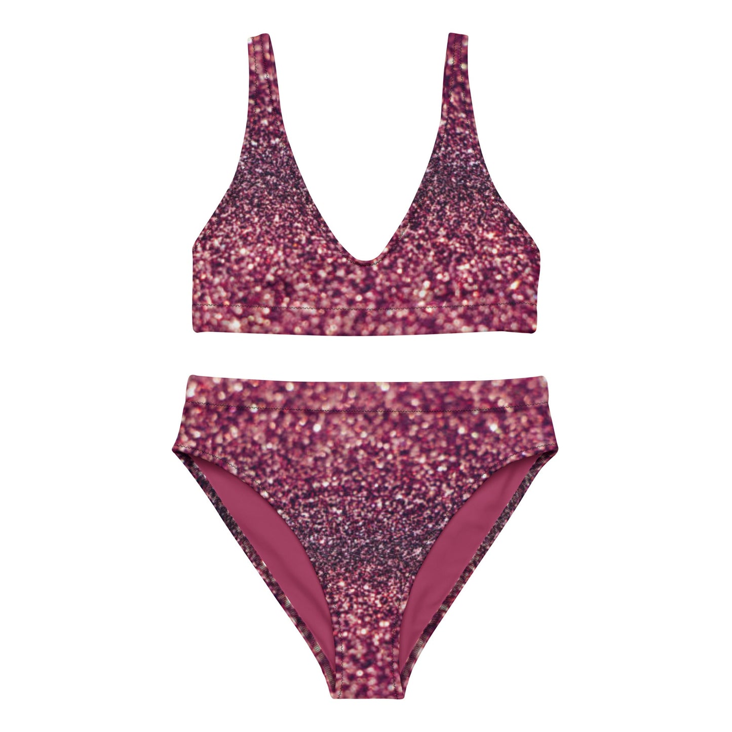 Recycled high - waisted bikini, Tyrian purple bikini, Beach dress, for summer and spring - PratSN