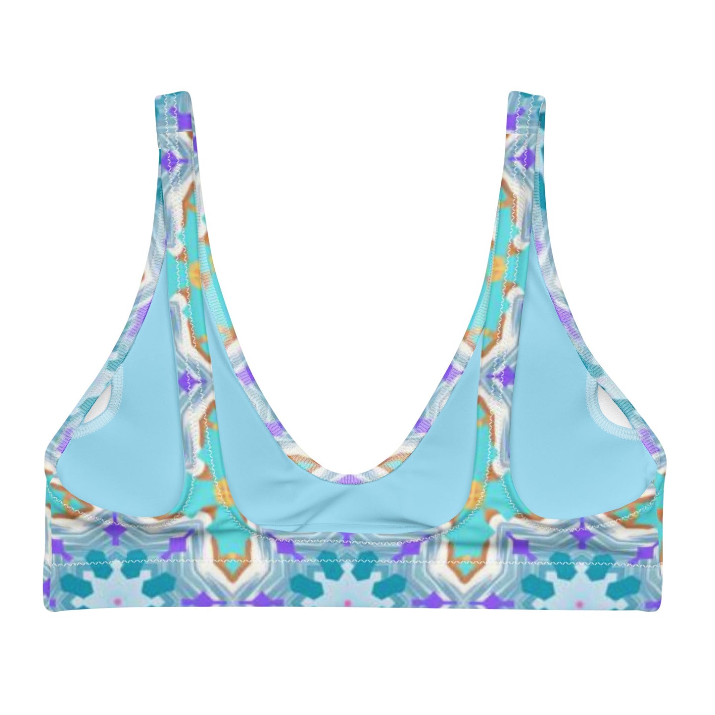Recycled padded bikini top, Floral Outfit, Cute Summer Bikini - PratSN