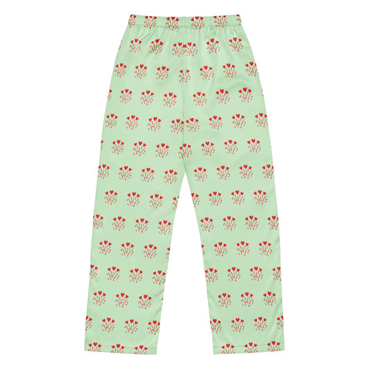 Red heart pattern - all - over print women’s sleepwear trousers - Cozy PJ Bottoms - PratSN