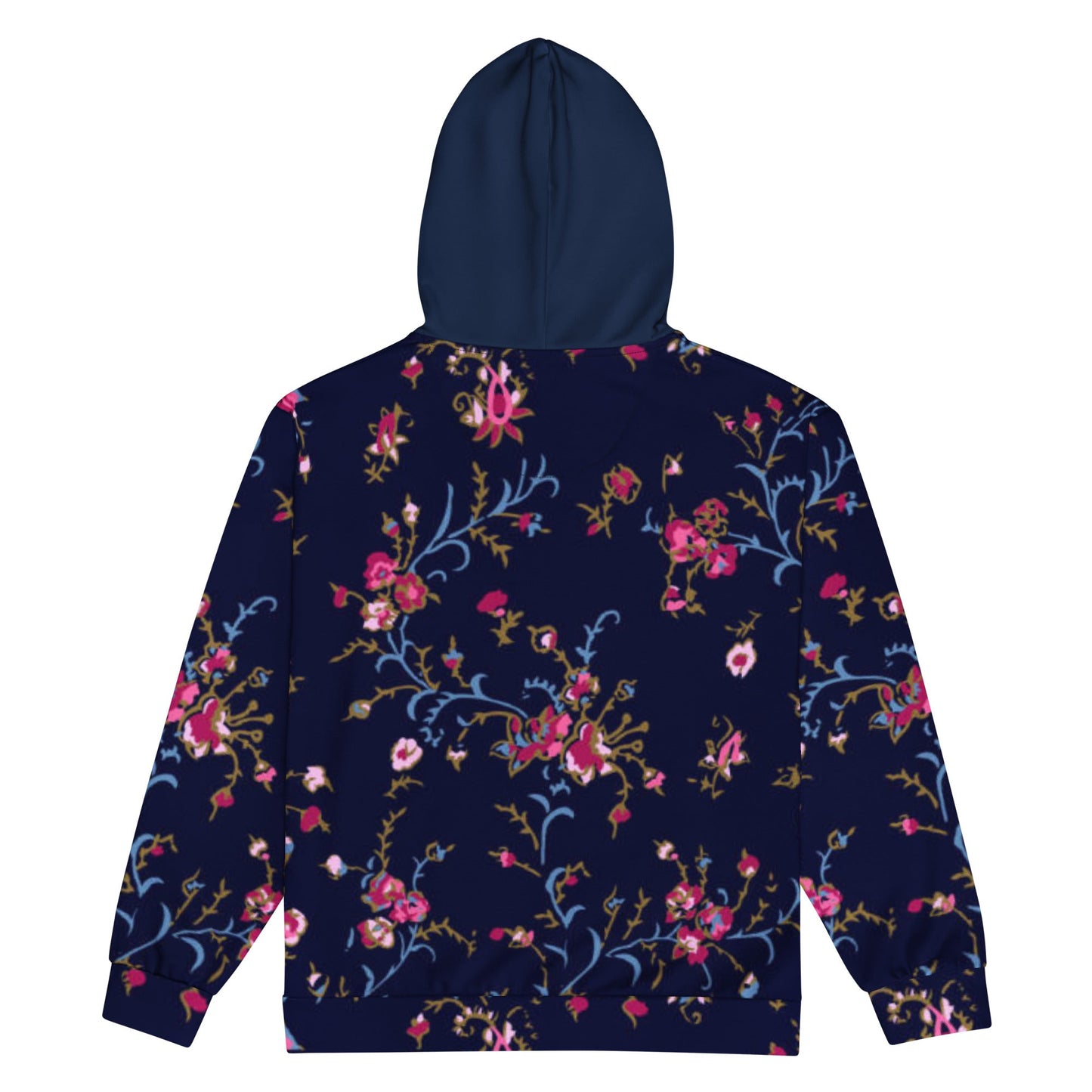 Retro Blue and Red Floral Zip - Up Sweatshirt - Unisex - PratSN