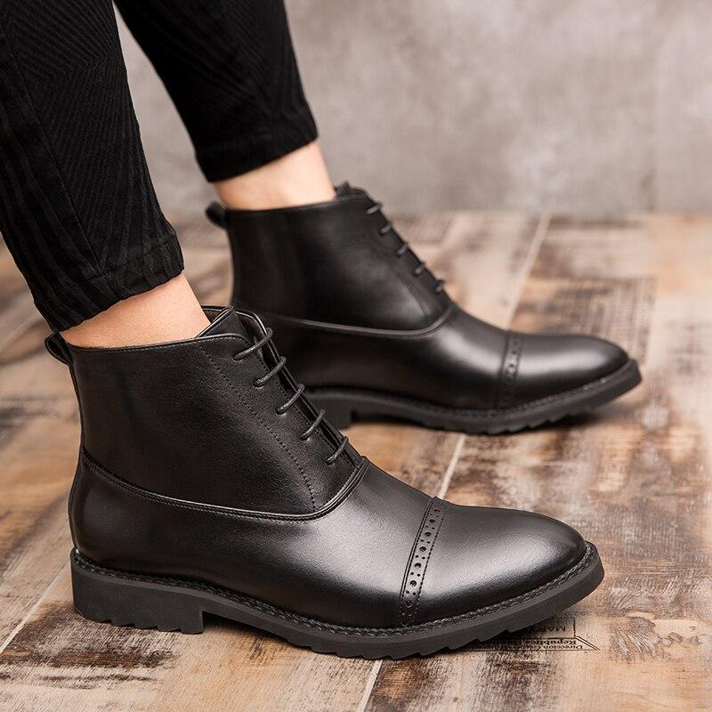 Retro Casual Fashion Business Leather Boots Men - PratSN