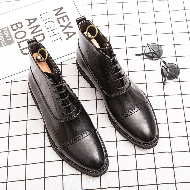 Retro Casual Fashion Business Leather Boots Men - PratSN