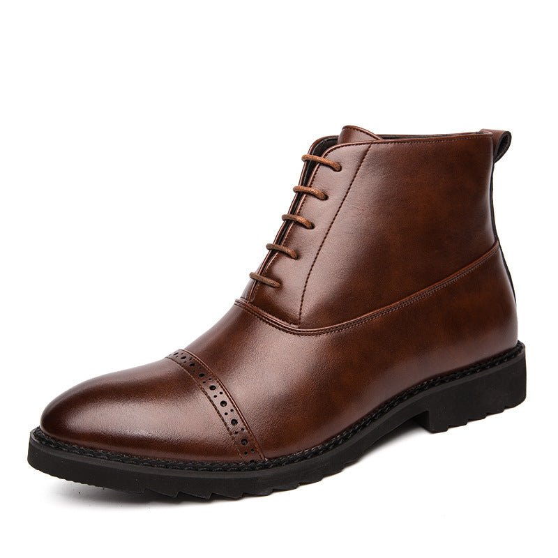 Retro Casual Fashion Business Leather Boots Men - PratSN