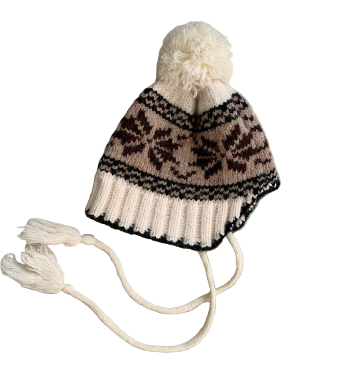 Retro Jacquard Warm Knitted Hat For Women Autumn And Winter Casual Versatile Cold - Proof Ear - Covering Beanie - PratSN