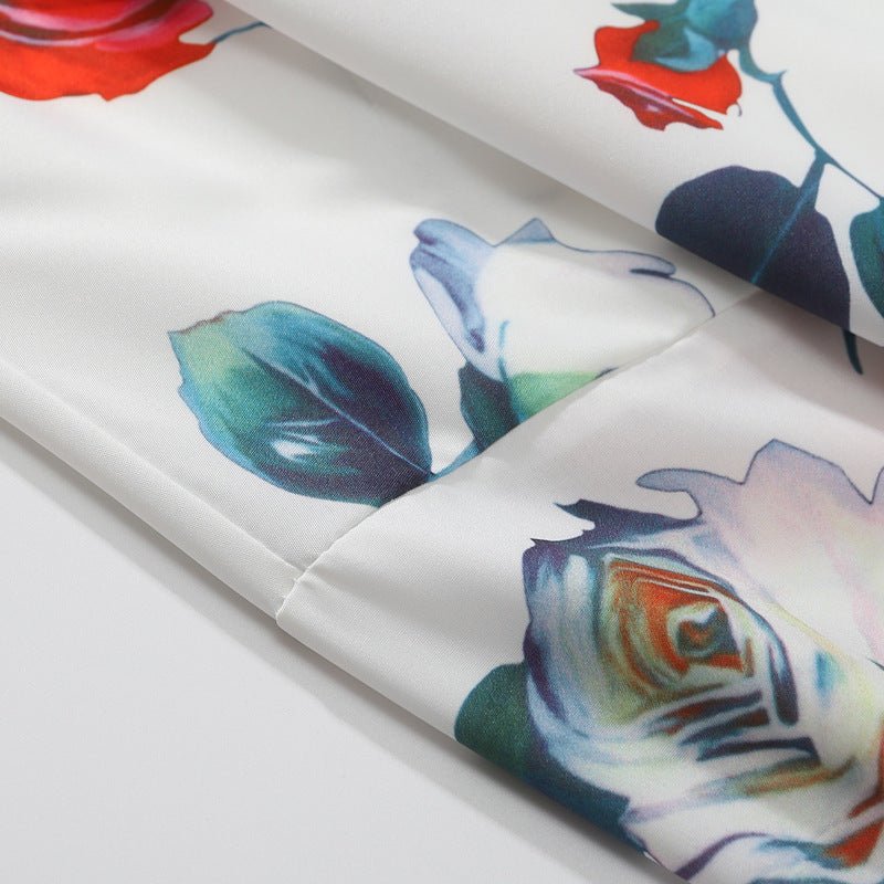 Retro Rose Couple Long Sleeve Shirt Trendy Men And Women - PratSN