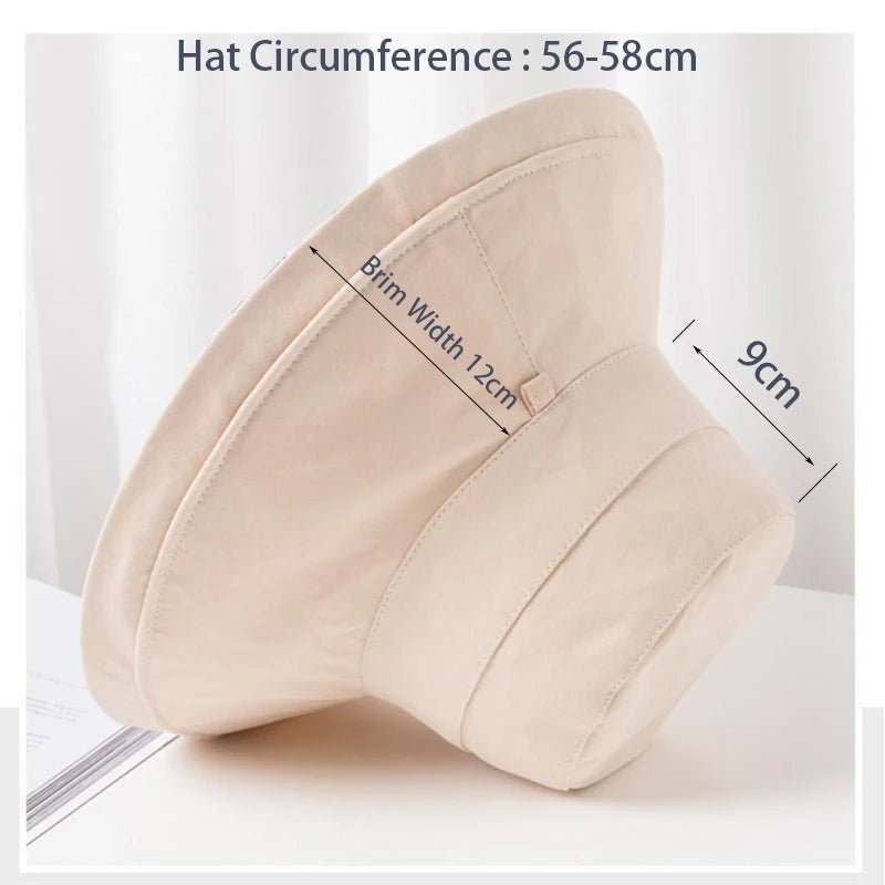 Reversible Foldable Cotton Sun Hat for Women Summer Wide Brim UV Protection Panama Beach Bucket Hat Ladies Girls Outdoor Sea Hat - PratSN