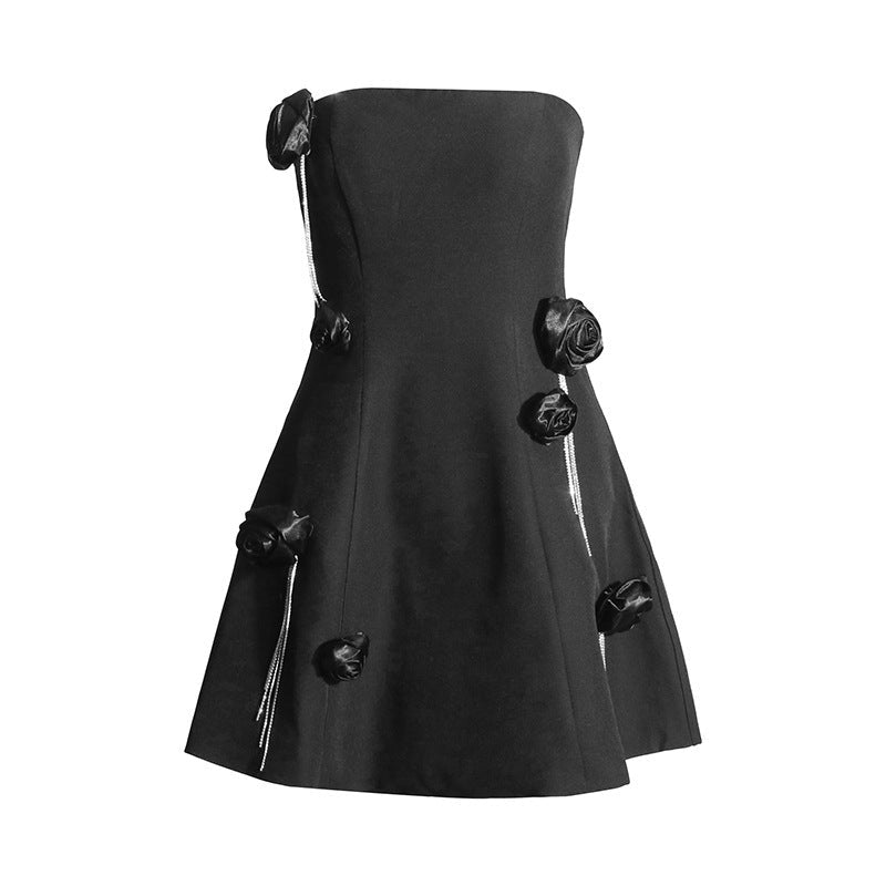 Rhinestone Chain Tube Top Dress Women - PratSN
