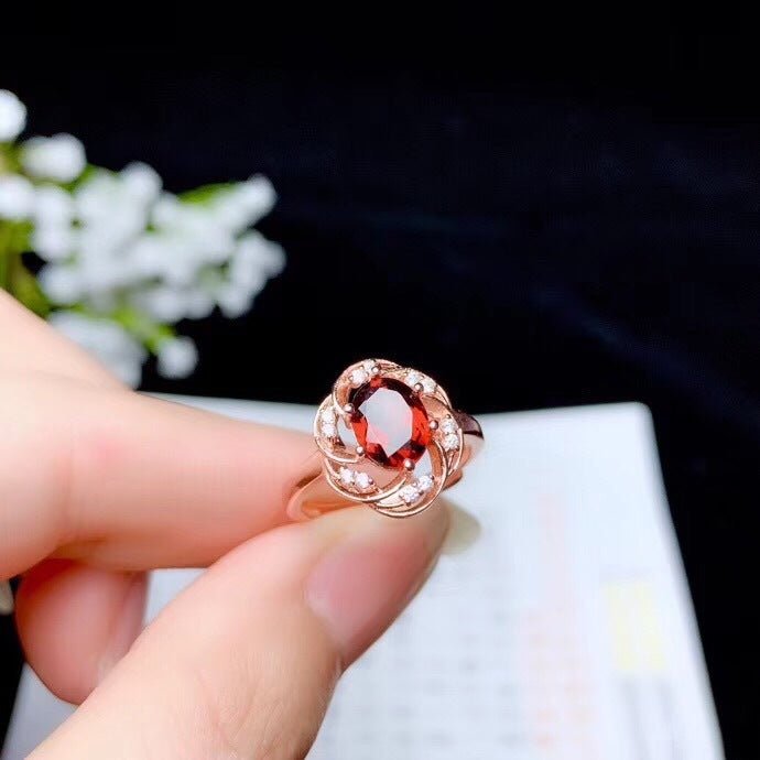 Ring Necklace Ear Stud Luxury Colored Gem Set - PratSN