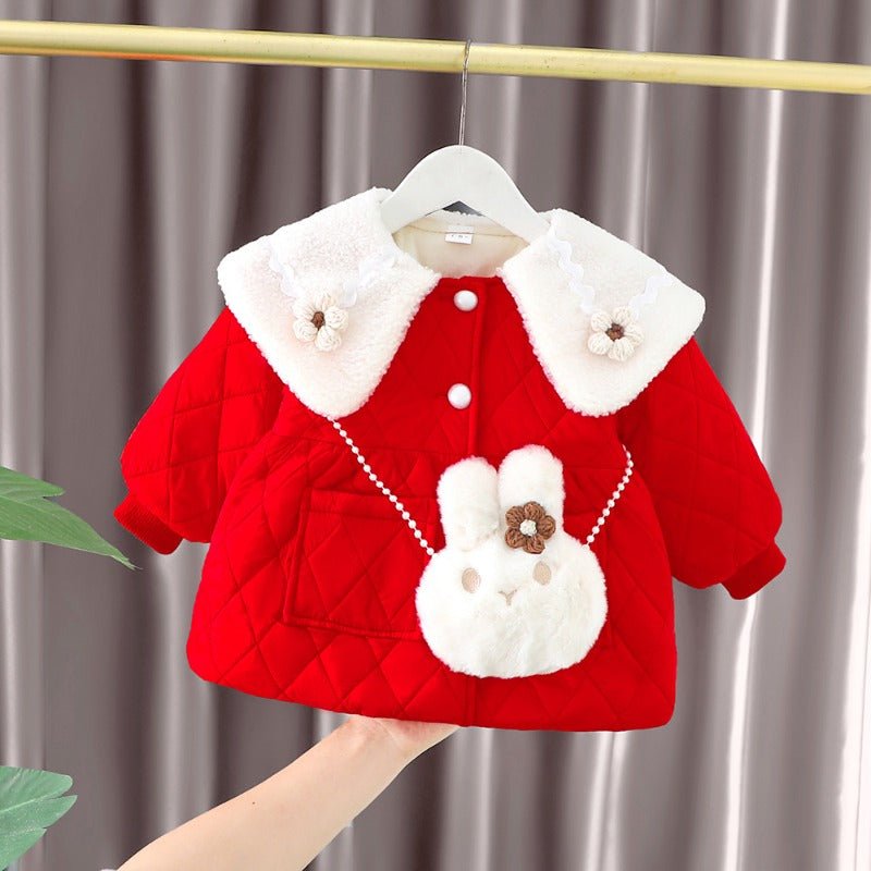 Ropa De Niño Child Clothing 2023 Winter Baby Clothes Korean Cute Girl Outer Cartoon Down Jacket Plush Princess Girl Clothes 아우터 - PratSN