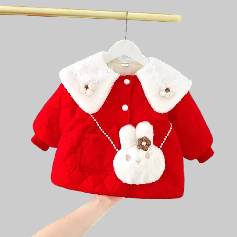 Ropa De Niño Child Clothing 2023 Winter Baby Clothes Korean Cute Girl Outer Cartoon Down Jacket Plush Princess Girl Clothes 아우터 - PratSN