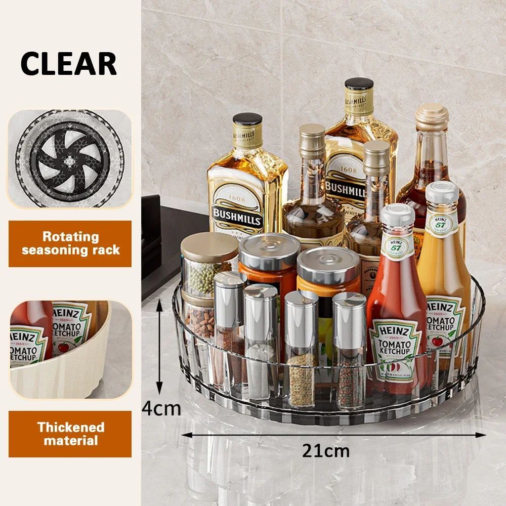 Rotating Cosmetic Organizer Light Luxury Perfume Skincare Organizer Transparent Makeup Storage Tray - PratSN