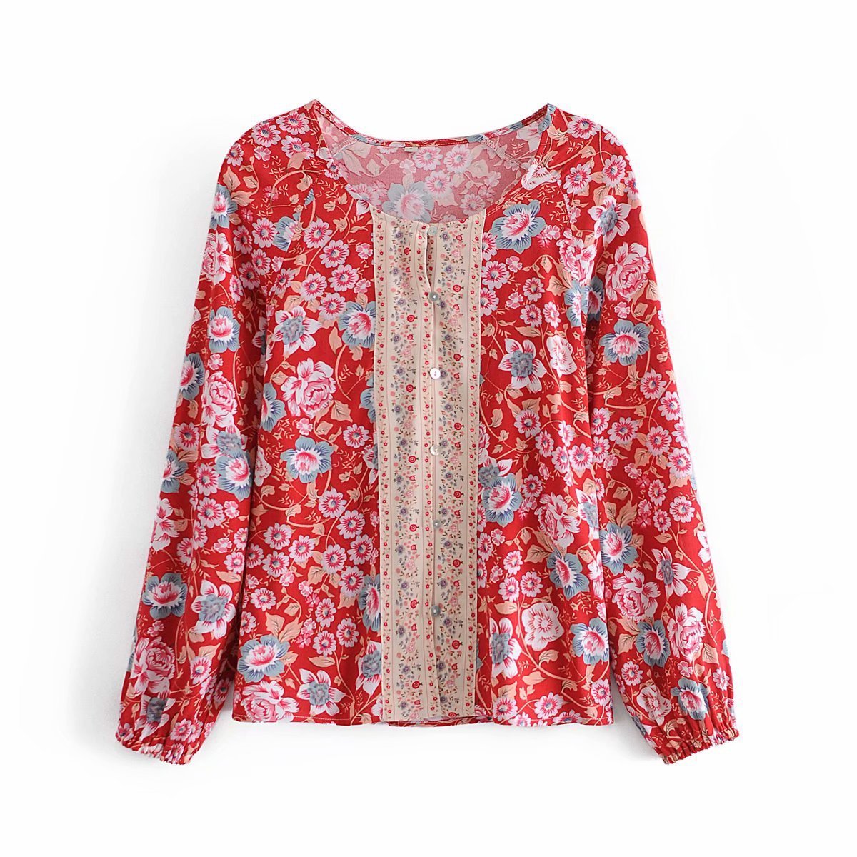 Round Neck Long Sleeve Loose Shirt Bottoming Shirt - PratSN
