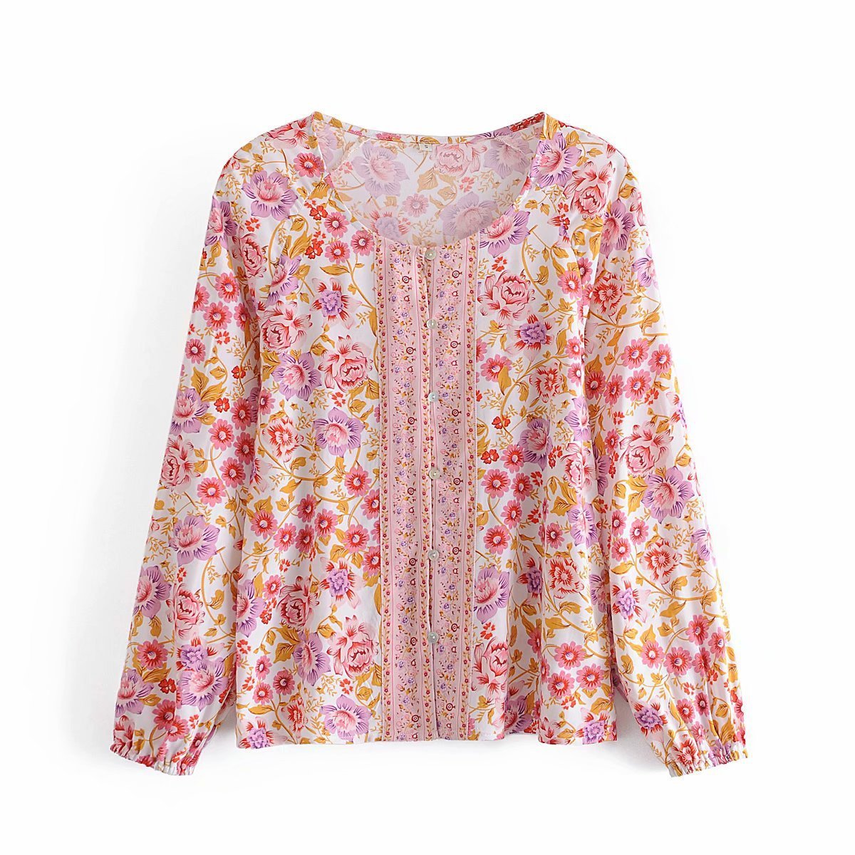 Round Neck Long Sleeve Loose Shirt Bottoming Shirt - PratSN