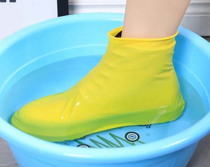Rubber Anti - slip Waterproof Shoe Cover Reusable Rain Boot Motorcycle Bike Overshoe Blue Yellow for Men Women - PratSN