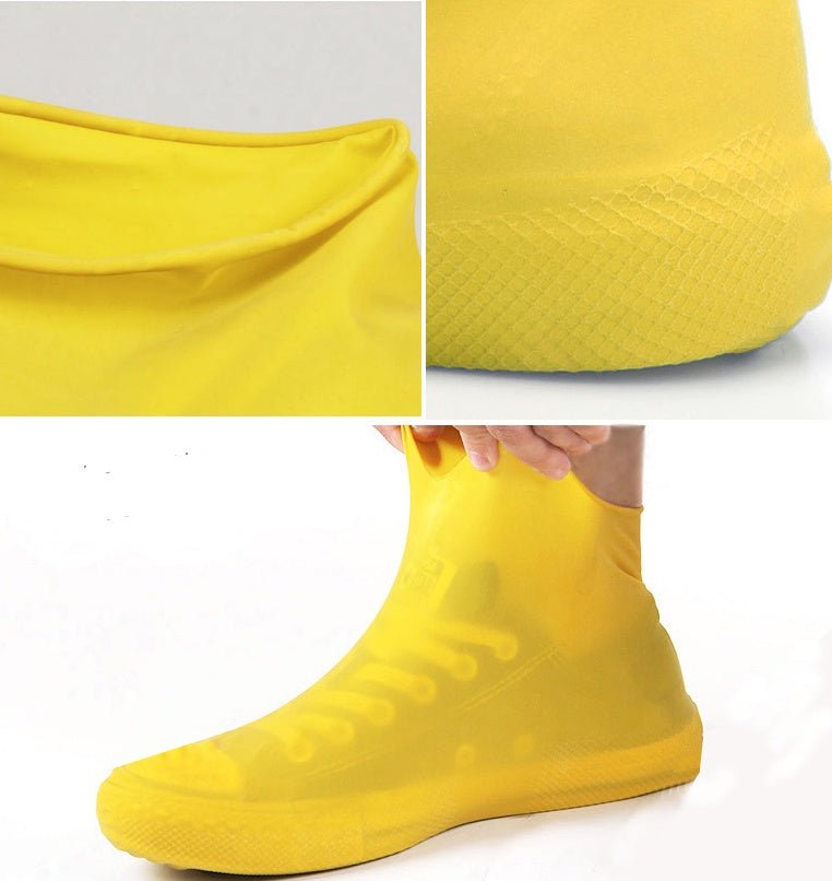 Rubber Anti - slip Waterproof Shoe Cover Reusable Rain Boot Motorcycle Bike Overshoe Blue Yellow for Men Women - PratSN