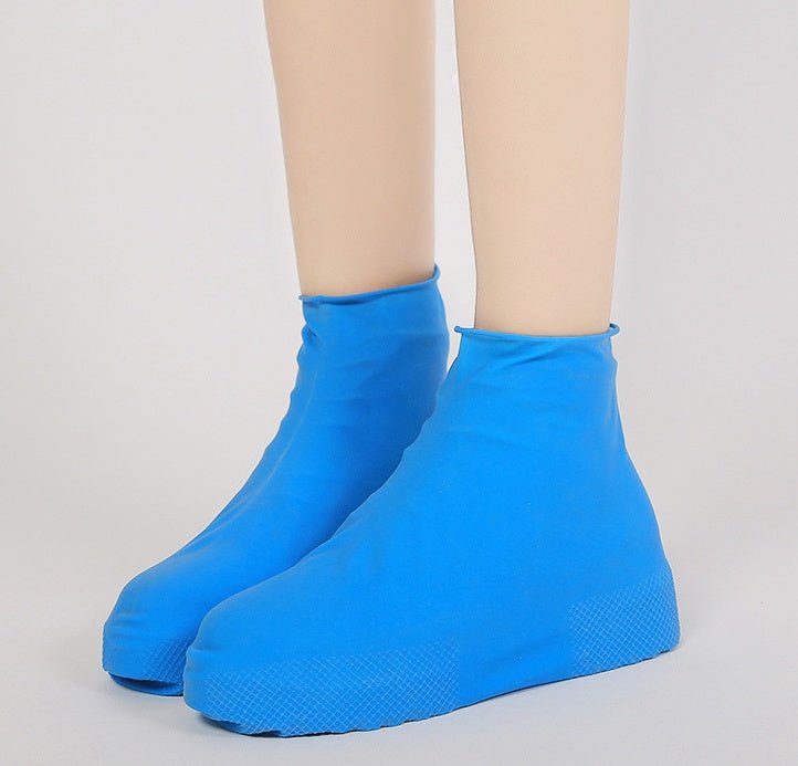 Rubber Anti - slip Waterproof Shoe Cover Reusable Rain Boot Motorcycle Bike Overshoe Blue Yellow for Men Women - PratSN