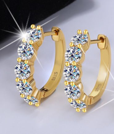 S925 Silver Moissanite Full Diamond Earrings - PratSN