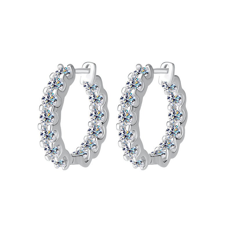S925 Silver Moissanite Full Diamond Earrings - PratSN