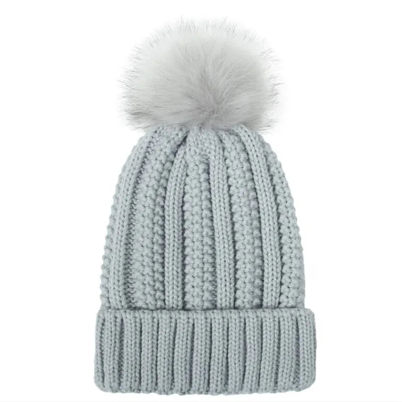 Satin Lined Winter Hat For Women Men Beanie Fashion Fur Ball Pompom Knitted Silk Caps For Men Female Wool Crochet Satin Bonnet - PratSN
