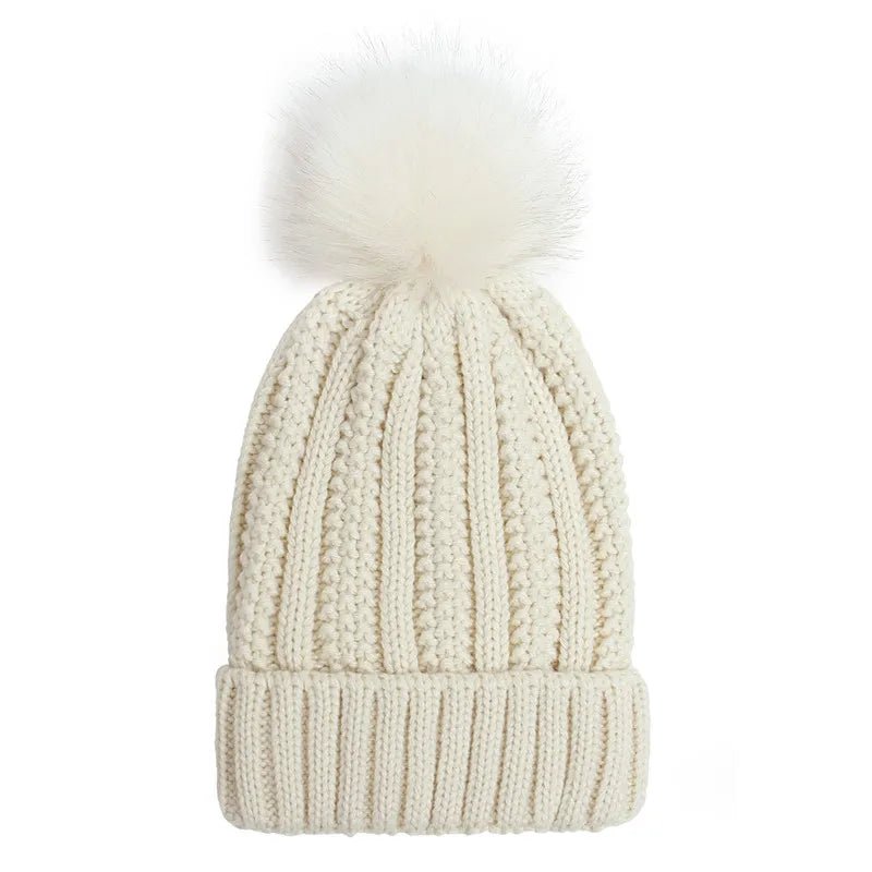 Satin Lined Winter Hat For Women Men Beanie Fashion Fur Ball Pompom Knitted Silk Caps For Men Female Wool Crochet Satin Bonnet - PratSN