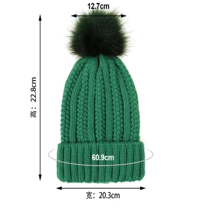 Satin Lined Winter Hat For Women Men Beanie Fashion Fur Ball Pompom Knitted Silk Caps For Men Female Wool Crochet Satin Bonnet - PratSN