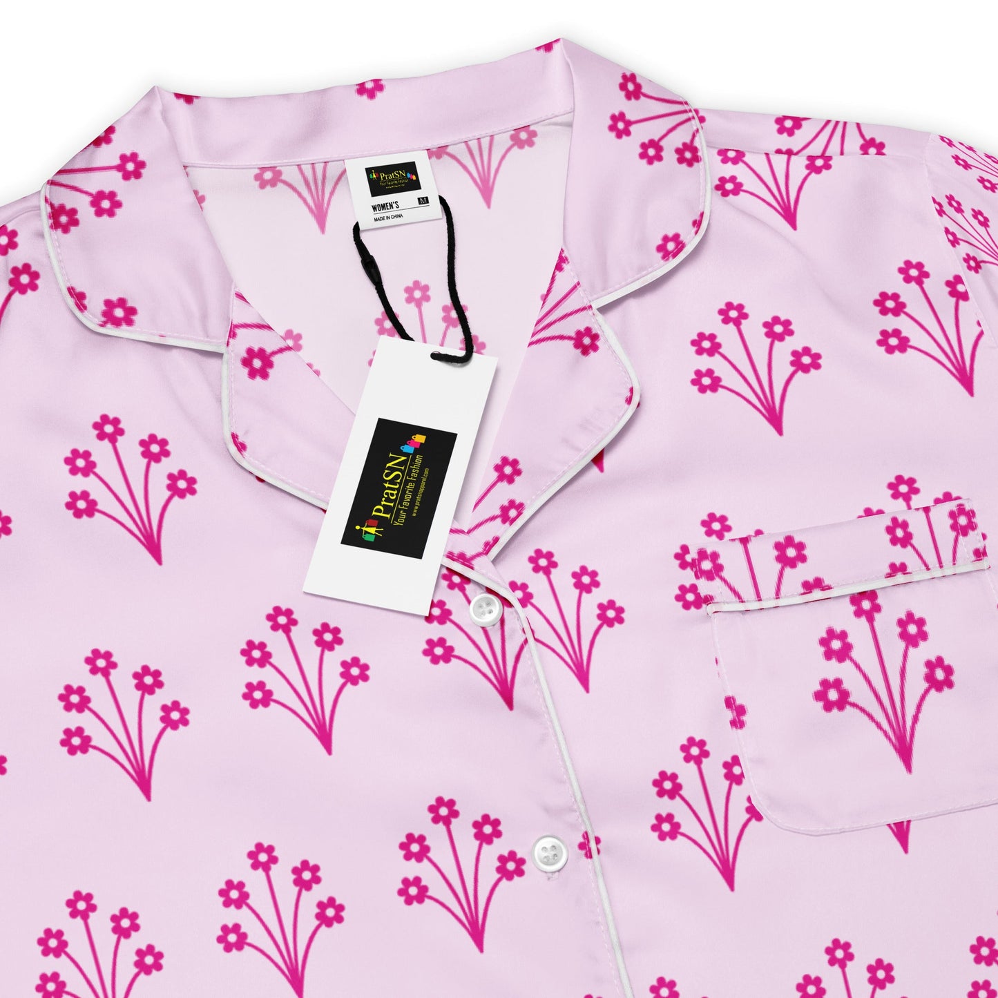 Selago pink Women’s long sleeve pajama top - PratSN