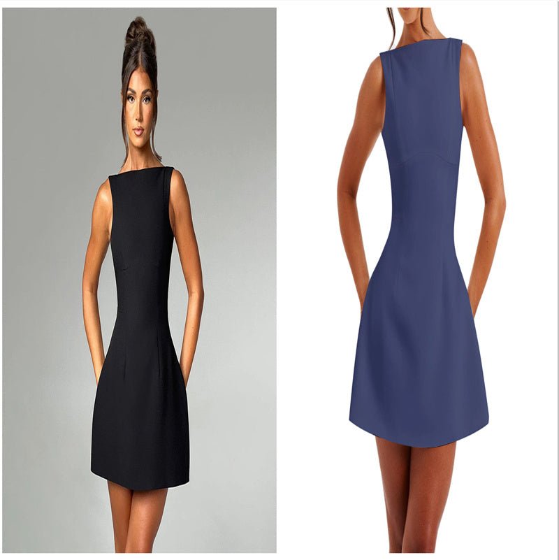 Sexy Slim - fitting Backless Dress Summer Sleeveless Short Dresses - PratSN