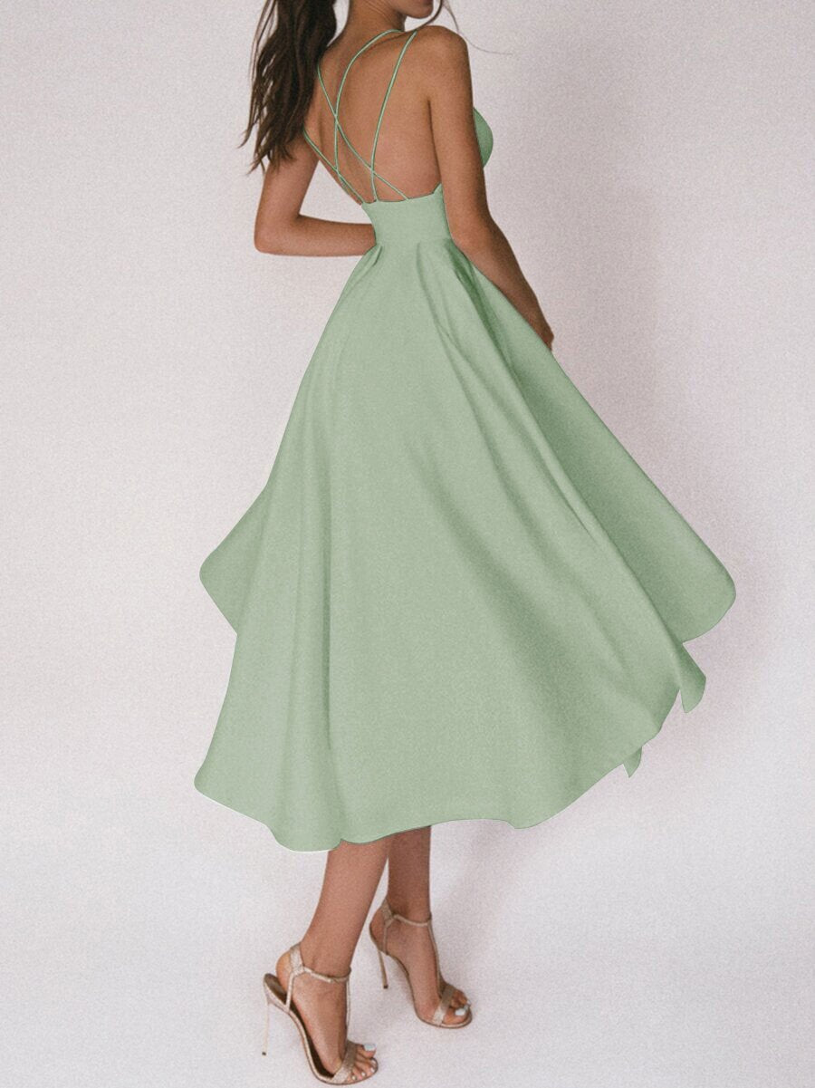 Sexy V - neck Suspender Dress Summer Fashion A - Line Long Dresses For Women - PratSN