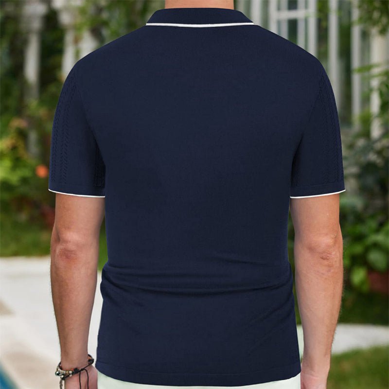 Short - sleeved Polo Shirt Summer Button Lapel Top Fashion Business Men's Clothing - PratSN