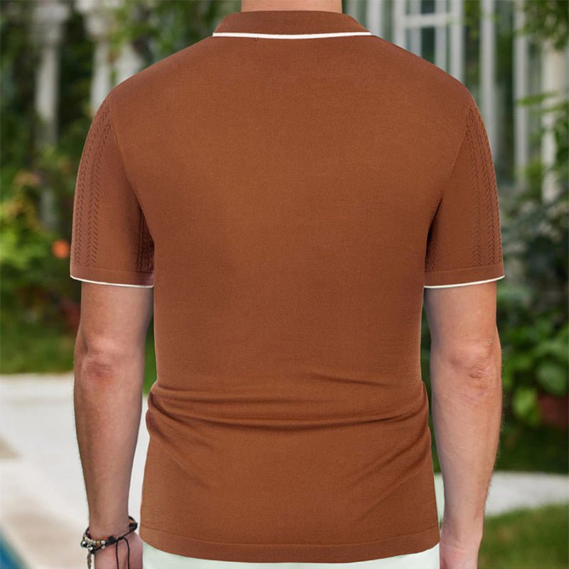 Short - sleeved Polo Shirt Summer Button Lapel Top Fashion Business Men's Clothing - PratSN