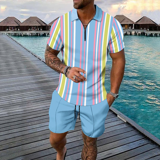 Short - sleeved Shorts Two - piece Sports And Leisure Men's Suit - PratSN