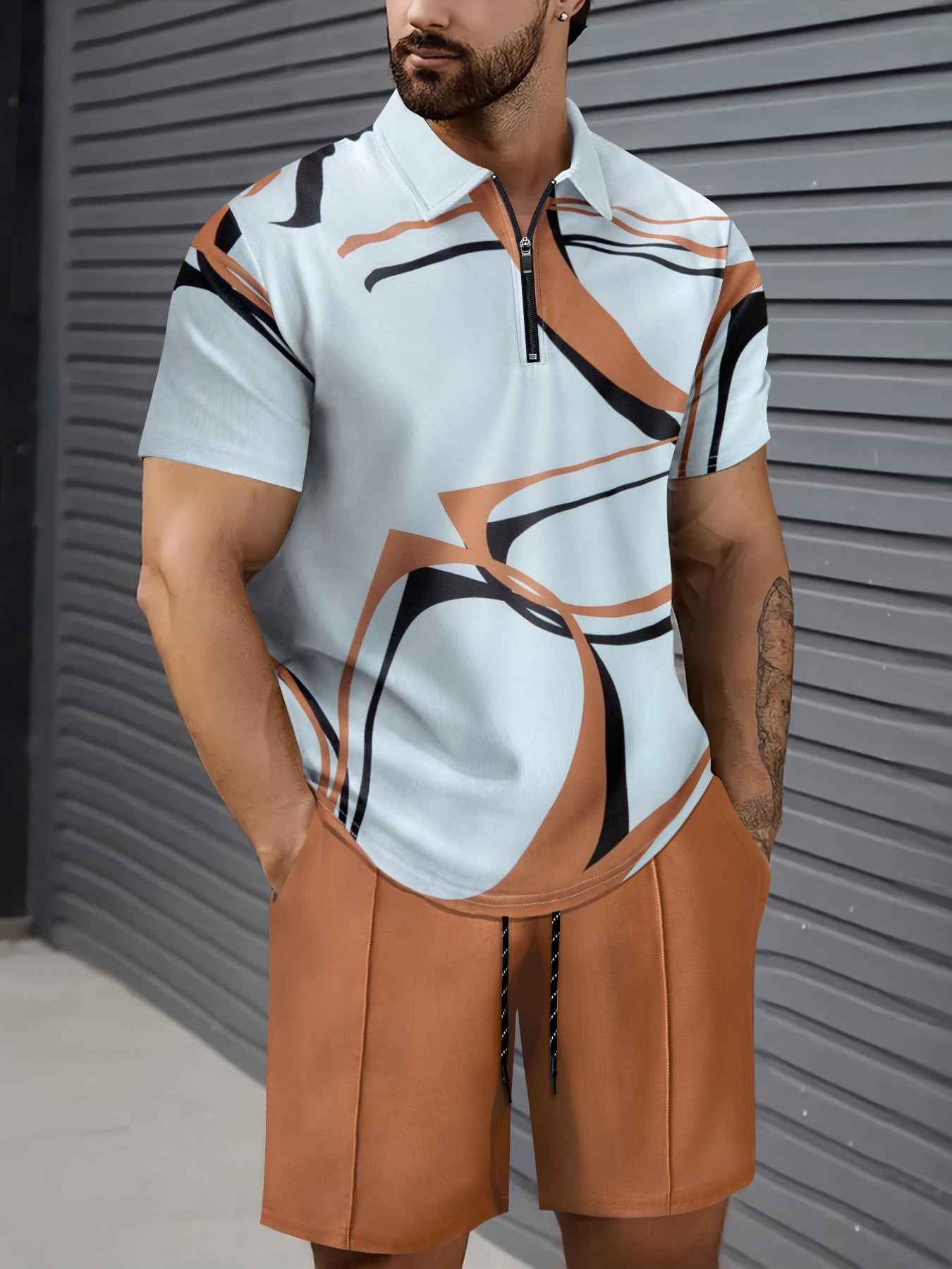 Short - sleeved Shorts Two - piece Sports And Leisure Men's Suit - PratSN