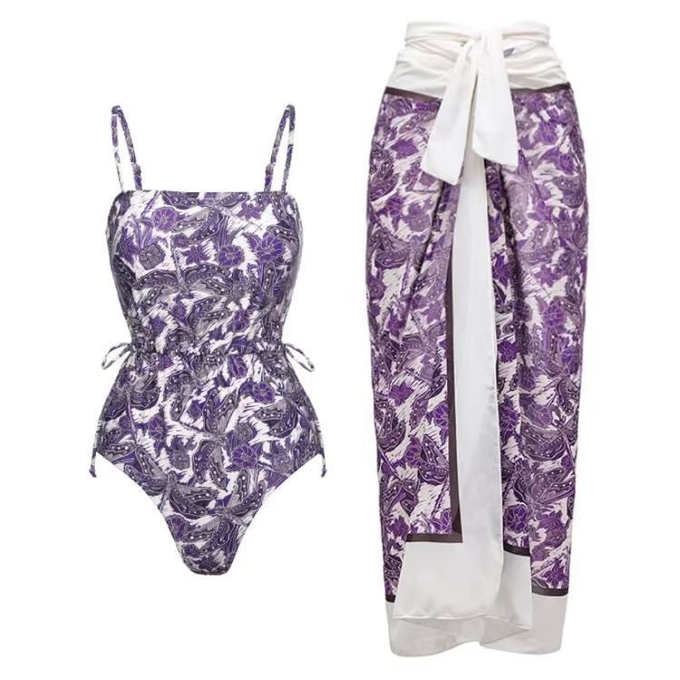 Siamese Conservative Covering Belly Thin Swimsuit French Retro One - piece Bikini - PratSN