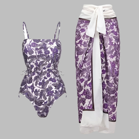 Siamese Conservative Covering Belly Thin Swimsuit French Retro One - piece Bikini - PratSN