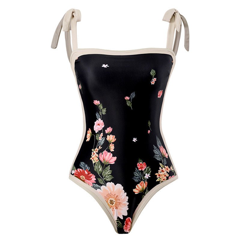 Siamese Conservative Covering Belly Thin Swimsuit French Retro One - piece Bikini - PratSN
